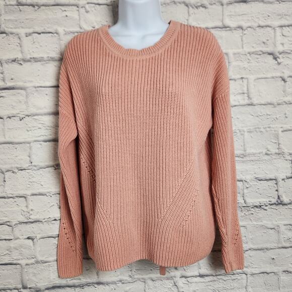 Lucky Brand Sweater Womens Size Medium Lace-Up Back - Picture 1 of 13